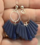 Fan  Earrings with Metallic Hoops - Image 4