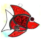 Fish Suncatcher Stained Glass Red