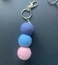 Handmade felt ball keyring or bag charm - Image 3