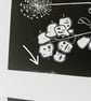 Perfectly Imperfect Linocut Print Hydrangea and Honesty Seedheads - Image 2
