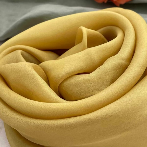Botanically Dyed Golden Yellow Silk Scarf