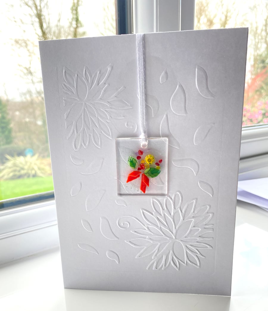   fused glass keepsake  murrine card