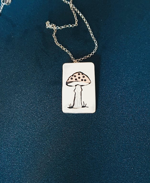 Sterling Silver and copper Fairy Toadstool Pendant