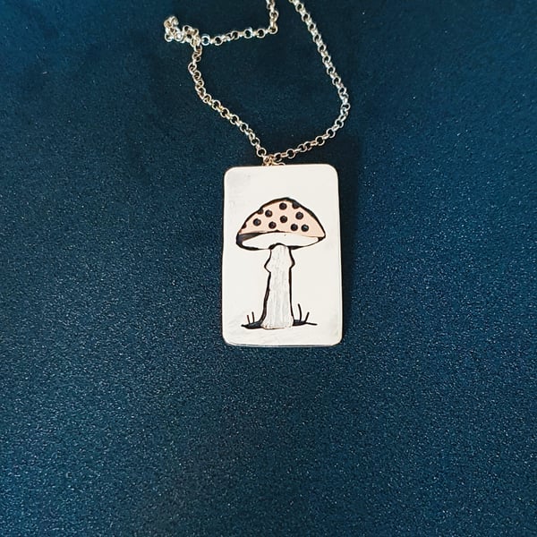 Sterling Silver and copper Fairy Toadstool Pendant