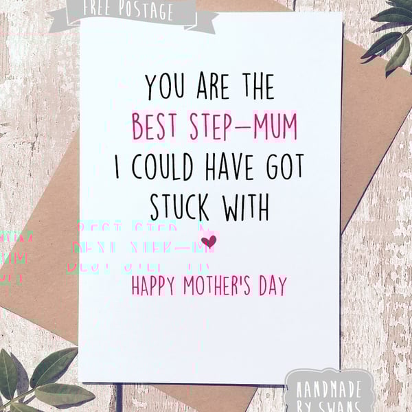 Mother's day card - Best step mum stuck with