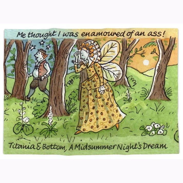 Methought I was enamoured of an ass, Titania tea towel