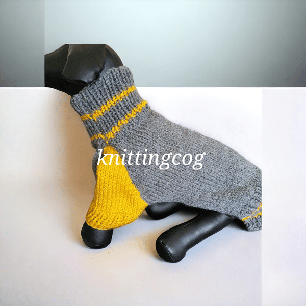 Hand knitted dog jumper
