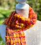Tequila Sunrise Hand Woven Art Yarn Scarf - Image 3