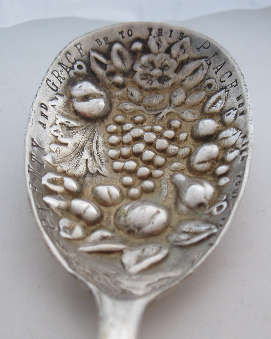 Plenty and Grace Spoon, Vintage Handstamped Berry Spoon