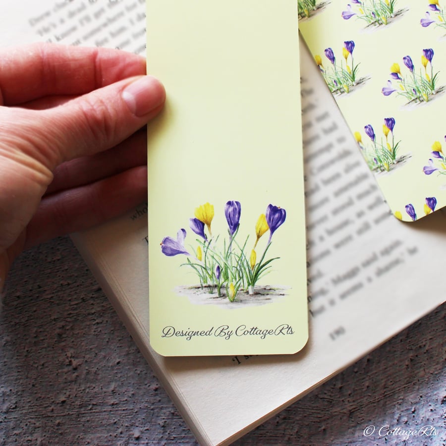 Crocus Flower Bookmark - Double Sided 