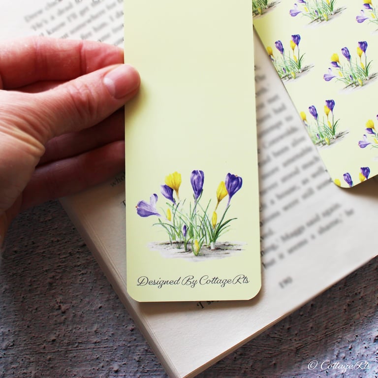 Crocus Flower Bookmark - Double Sided 