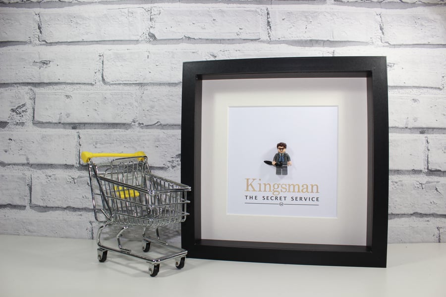 KINGSMAN - AWESOME FRAMED CUSTOM LEGO MINIFIGURE - FAB ART WORK
