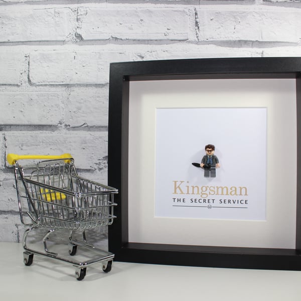 KINGSMAN - AWESOME FRAMED CUSTOM LEGO MINIFIGURE - FAB ART WORK