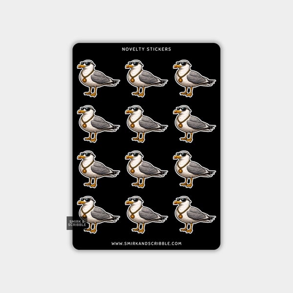 Funny Vinyl Sticker Sheet For Adults - Seagull