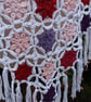 White and Pink colours warm and cosy cotton crochet shawl - design A447 - Image 7
