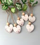 Set of 6 Hanging Heart Fragrance Stones Copper and Silver