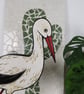 Stork ornament, hand painted wooden bird statue, bird decoration. - Image 6