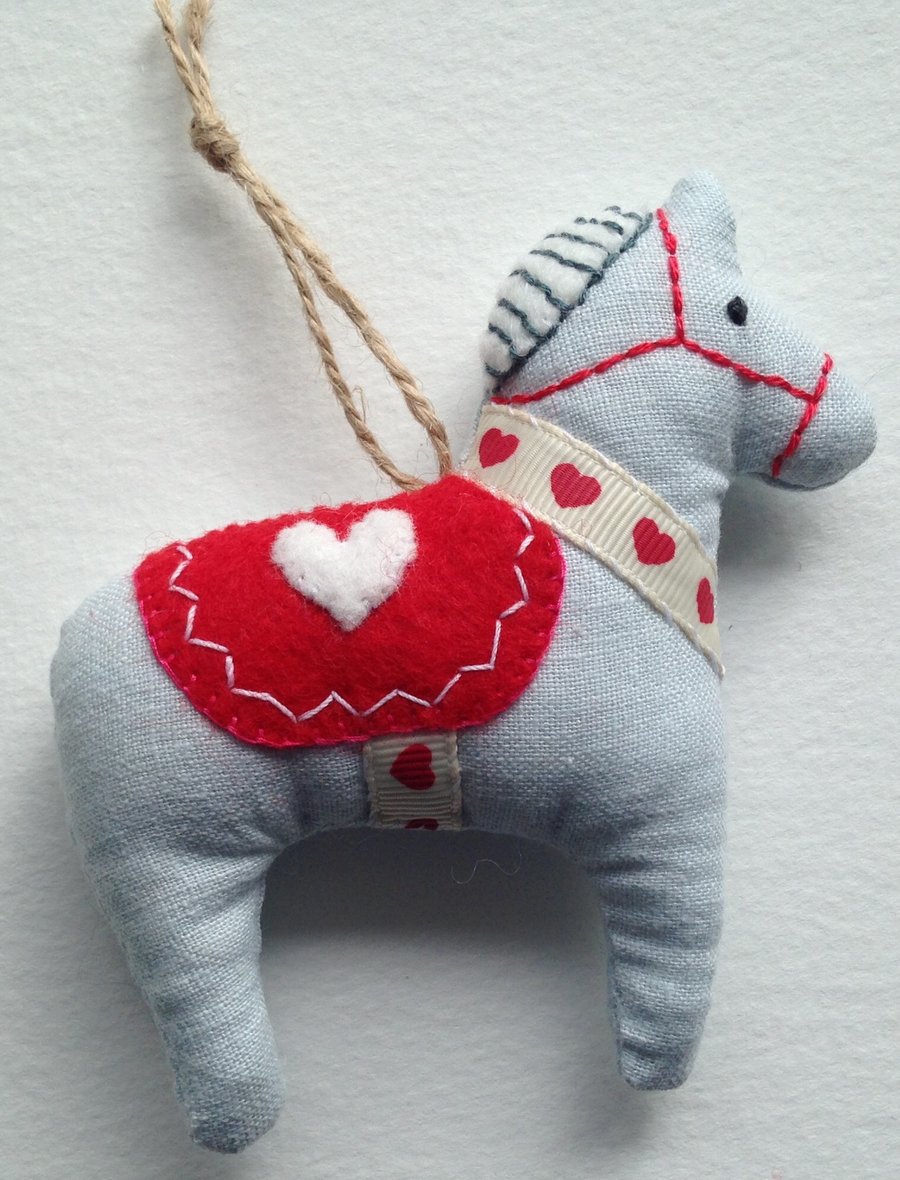 Christmas Dala Horse Tree Decoration