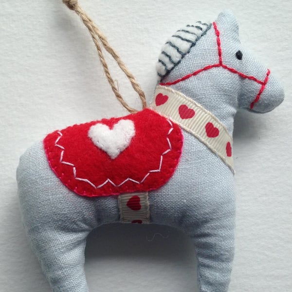 Christmas Dala Horse Tree Decoration