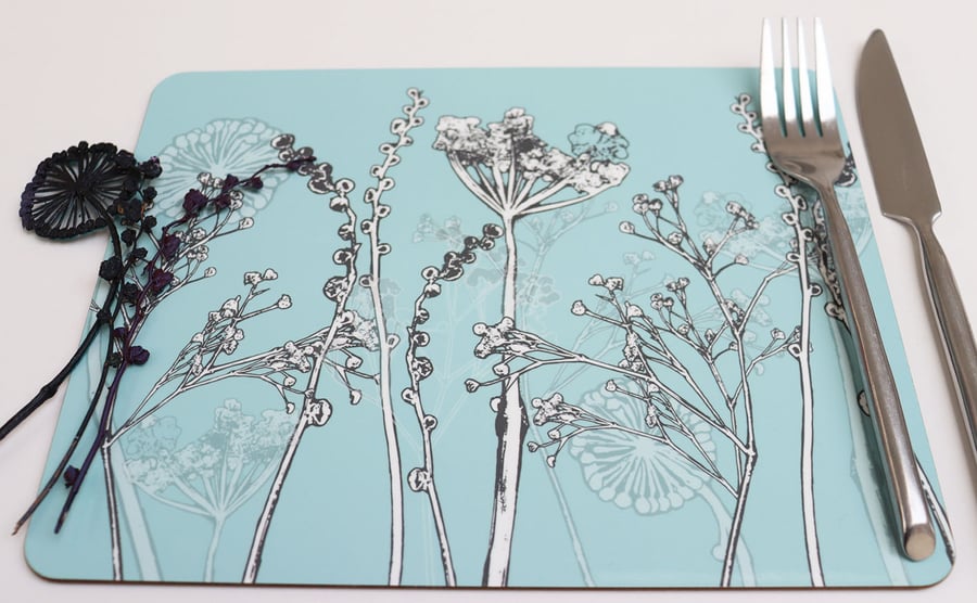 Cow parsley and seedhead large placemat