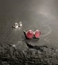 Sterling Silver Hazy Pink Tourmaline STUD Earrings, Handamde Urban Jewellery