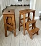 Wooden Folding Step Stool – Golden Oak Colour Kitchen & Library Steps