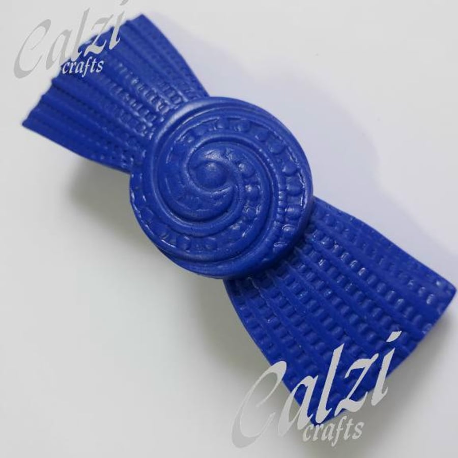 Polymer Clay Bow Hair Barrette-Choose Colour