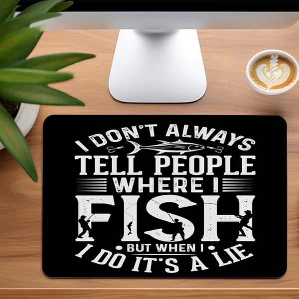 Mouse MatPad home office, desktop, laptop Funny fishing print
