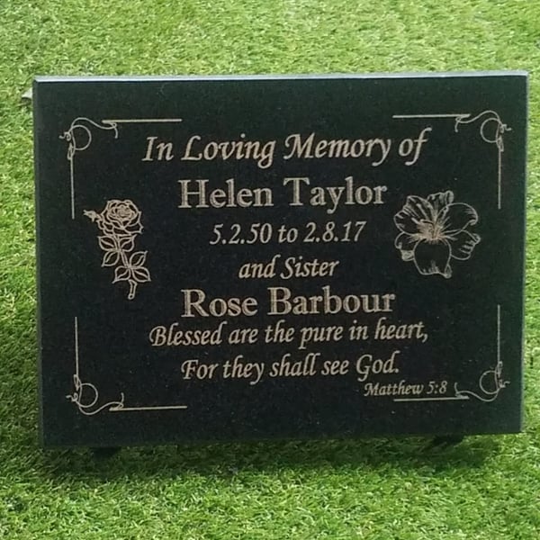 GRAVE PLAQUE MEMORIAL STONE GRAVESTONE MEMORIAL HEADSTONE CEMETERY GRAVE PLAQUE