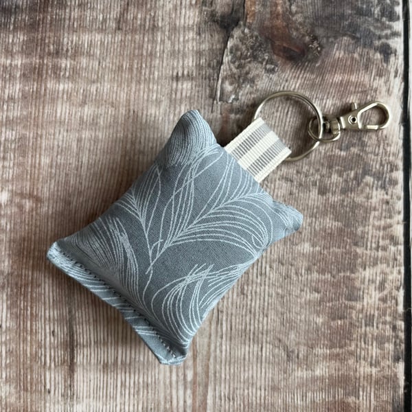 Grey Fabric Keyring