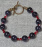 Blue Goldstone and Red Crystal Bracelet - Image 1