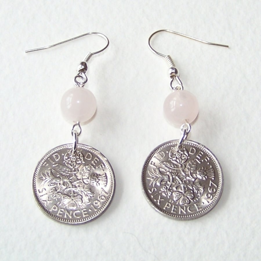 Lucky to Love  You - Valentines - Lucky Sixpence Earrings