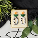Acrylic and Polymer Clay Hallows Drop Earrings