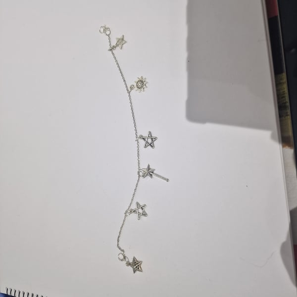 Star charm silver bracelet