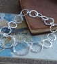 Argentium Silver hallmarked link bracelet, hammered silver, ARC Jewellery
