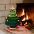 Handmade Knitted Christmas Tree –Wool Xmas Cute Mini Table Décor Ornament