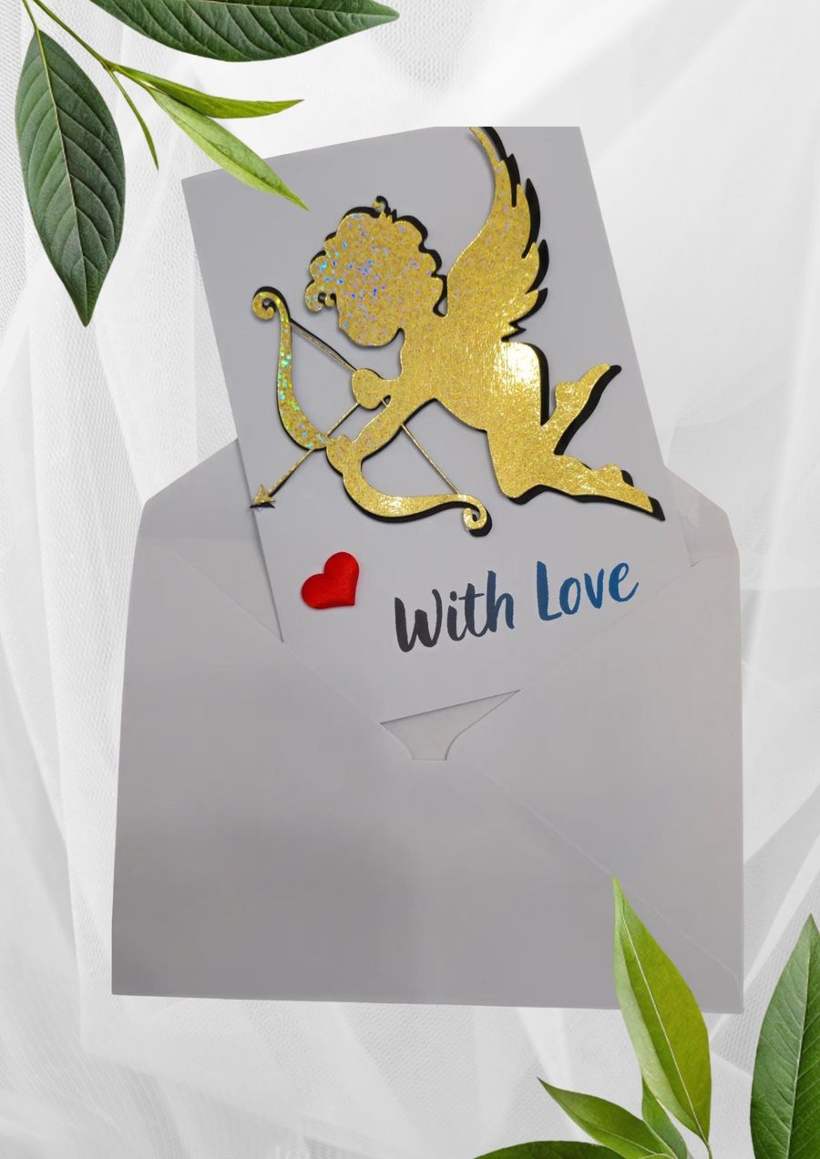 Handmade Valentine's Day Card Romantic Love Card Personalized Greeting Card for 