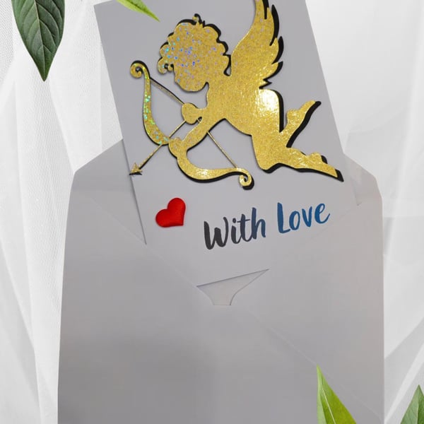 Handmade Valentine's Day Card Romantic Love Card Personalized Greeting Card for 