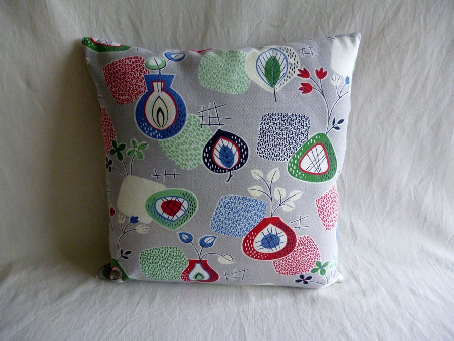 1950s vintage barkcloth cushion cover