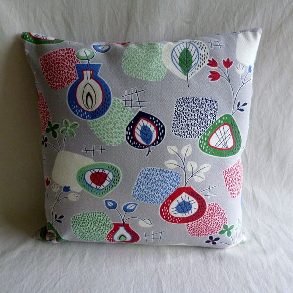 1950s vintage barkcloth cushion cover