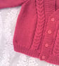 Cabled Cardigan Hand Knitted in Chunky Yarn for a Girl, Gift Ideas for Children  - Image 5