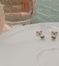 Recycled Sterling Silver Heart Stamped Earrings – Handmade Stud Earrings  - Image 7
