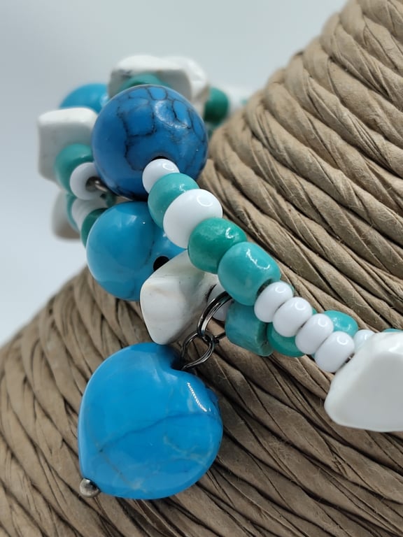 Peace Core. Magnesite and Howite Stone Bracelet by BDS.