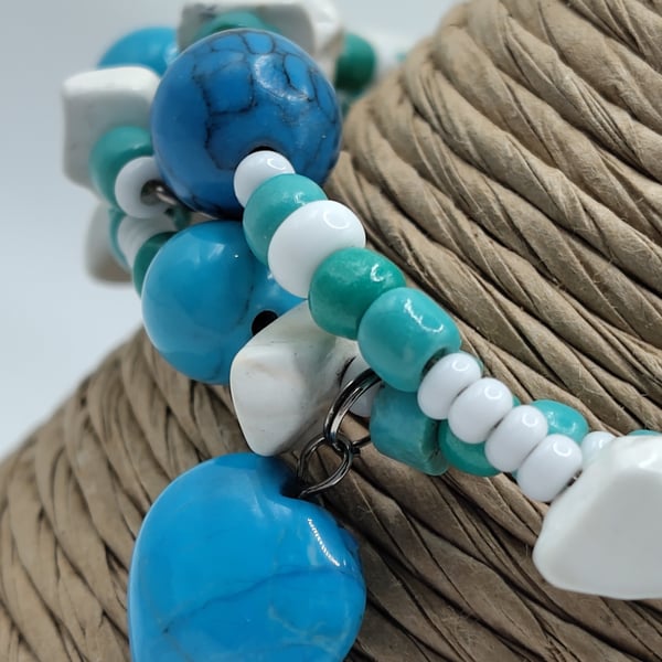 Peace Core. Magnesite and Howite Stone Bracelet by BDS.