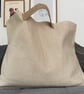 XXL Jute and cotton beach bag with vegan leather handles - Image 3
