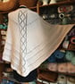 Hand knitted Lace Shawl in soft Champagne colour yarn - Image 1