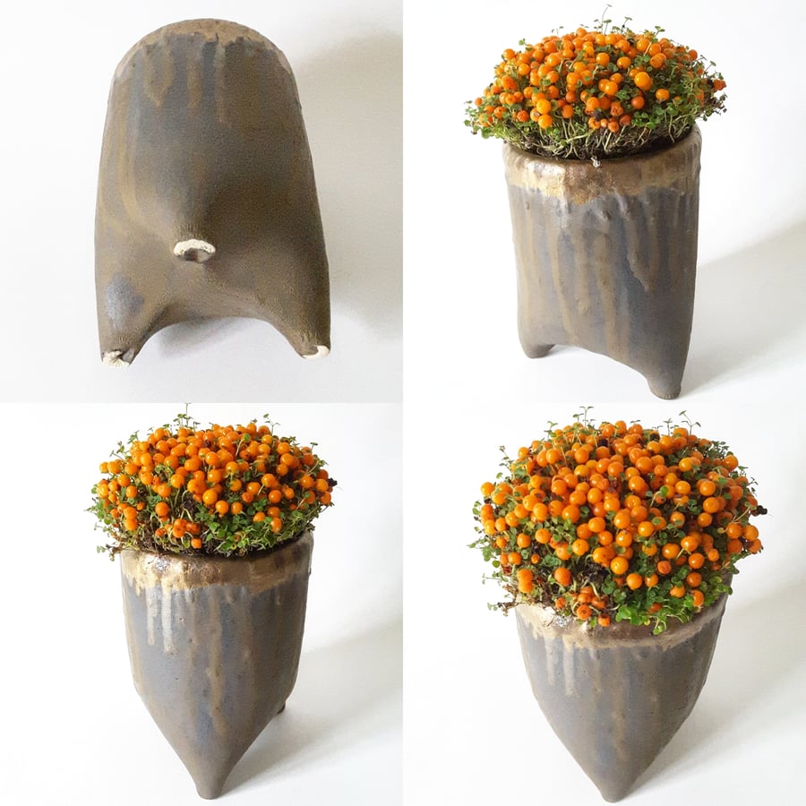 Three legged Ceramic Plant Pot Holder Folksy