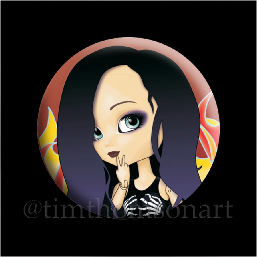 Pullip Doll 'Lillith', 25mm button pin badge from an original digital painting