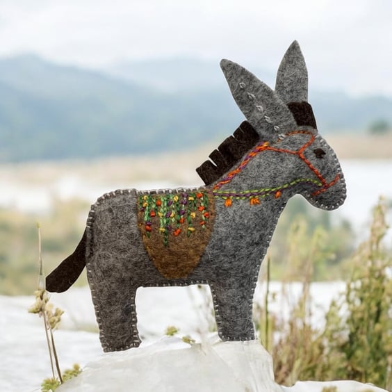 Felt Donkey Gift for an Animal Lover