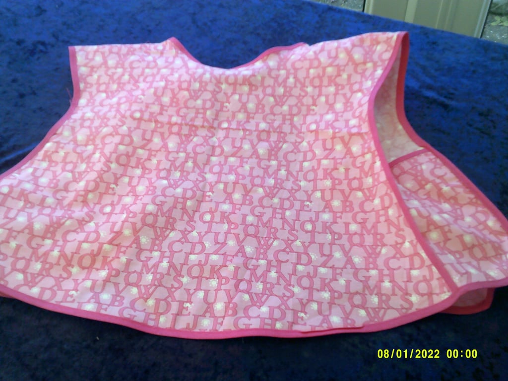 Pink Alphabet Sleeveless Baby Cover Up Apron